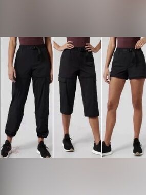 Athleta Trekkie Black Convertible Hiking Pants, size 6